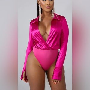 Satin 2 piece bodysuit set